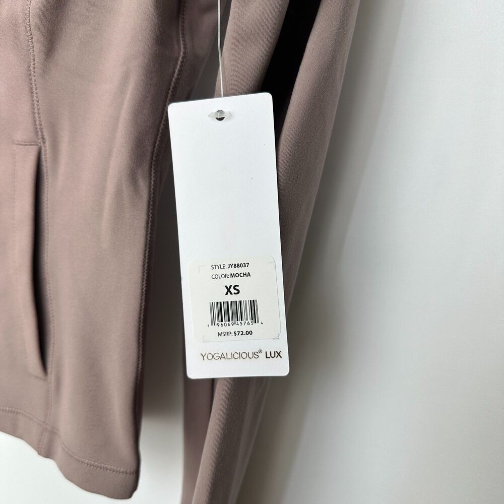 Yogalicious XS Mocha Zup Up Active Hoodie Jacket